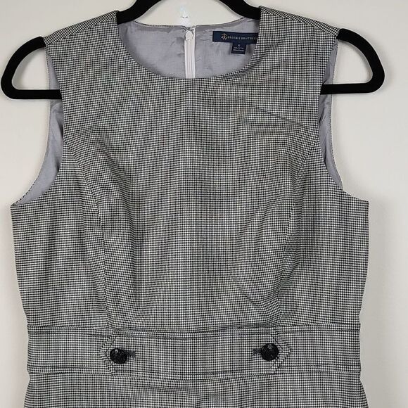 Brooks Brothers Classic Black & White Houndstooth Sleeveless Sheath Dress - Picture 3 of 10